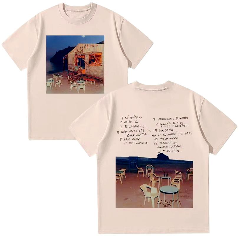Natsukashii Yoru T Shirt Rapper Album Merch Tee Fashion Hip Hop Short Sleeve T-shirt Unisex Cotton  Autumn and Winter Innerwear