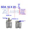 Square Air Pneumatic Cylinder SDA Double Acting Compact Cylinder SDA12 16 Bore 12 16mm Stroke 5-50mm Female /male Thread