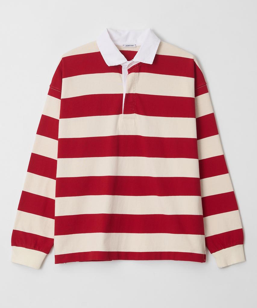 Jeonggamseutyudio Stripe Rugby T-Shirts_3 Color