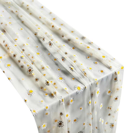 Tulle Daisy Table Runner Spring Floral Table Runner Rustic Flower Table Runner for Wedding Baby Shower Birthday Party Farmhouse Decor