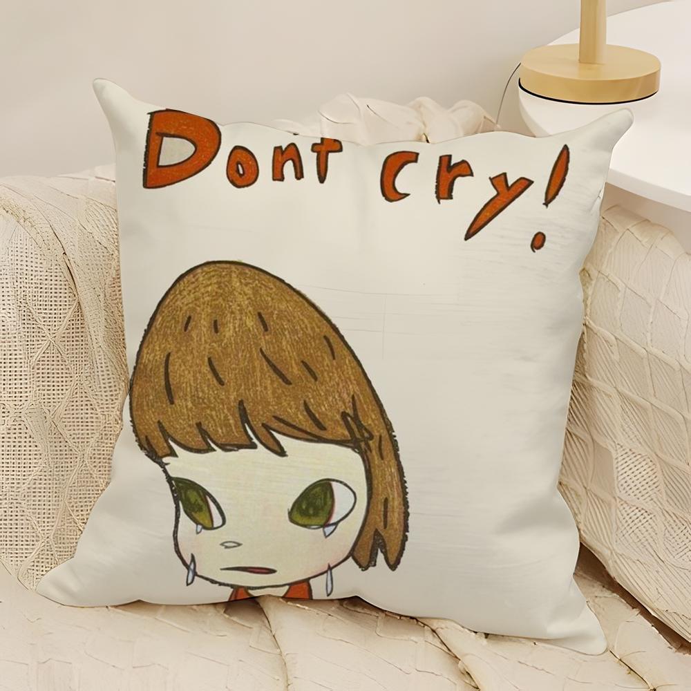 Art Master YYoshitomo NNara Pillow Case Natural Linen DoubleSided Printing Sofa Home Decor Cushion Cover