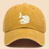 Boné de Basebol com Estampa de Peixe de Desenho Animado Chapéu de Pesca Ajustável Lavado Vintage Chapéu Hip-hop para Homens Mulheres Chapéu Retro para Proteção Solar ao Ar Livre