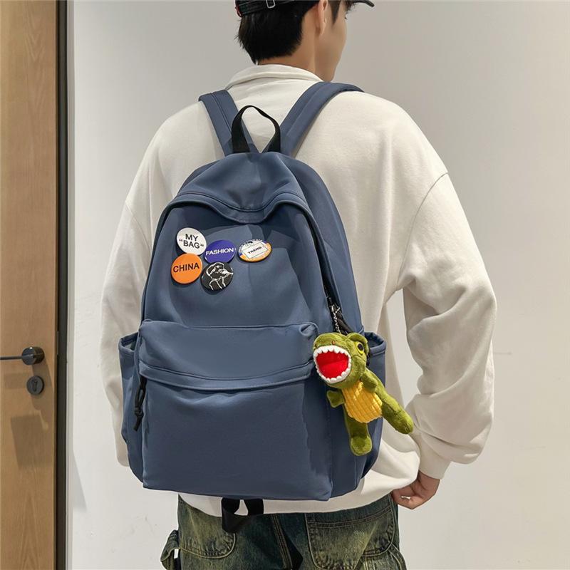 Schoolbag trendy brand backpack men's simple large-capacity travel backpack junior high school high school college student schoolbag waterproof
