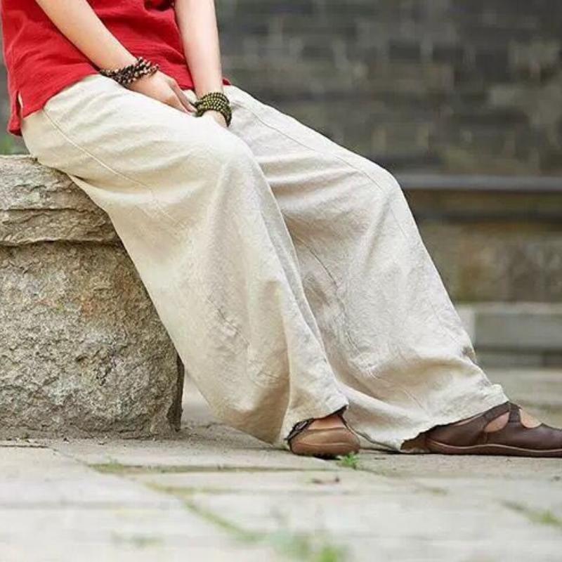 Japanska Plus Size vår och höst bomull och linne lösa Casual Bloomers kvinnor
