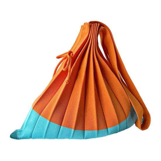 Foldable Shopping Bag Reusable Tote Color Shoulder Bag for Block Pleated Accordion Grocery Grocery Shopping Daily