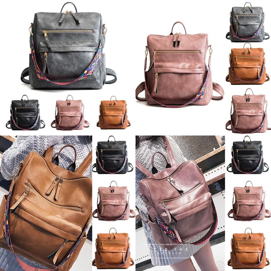 Stylish Women's Backpack In Soft Pu Leather For School And Travel With Adjustable Straps