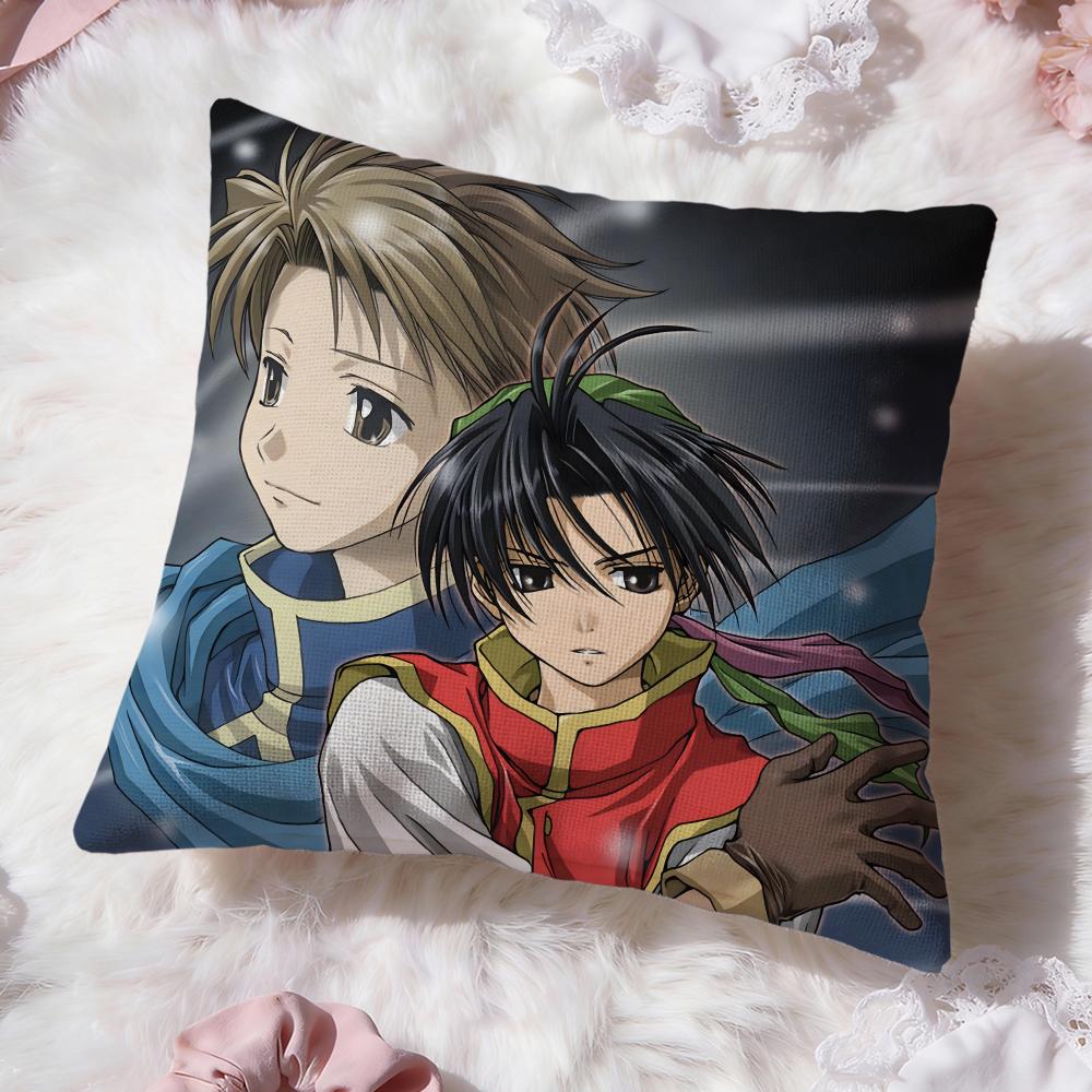 Anime G-Genso S-Suikoden Cushion Cover Premium Comfort Reversible Pillow Cove -Two in One Design for Any Room & Car Interior