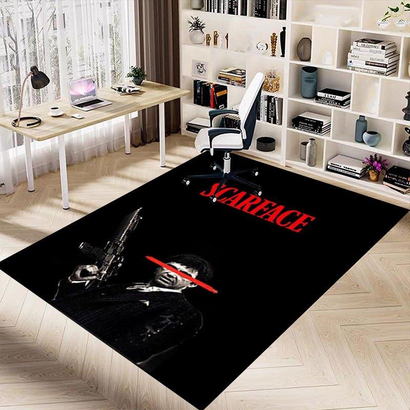 1 stuks Scarface Kantoor Tapijt Stoelmatten Zacht, Comfortabel, Alle Seizoenen, Perfect voor Huis, Slaapkamer, of Kantoor Decoratie, Perfect Cadeau voor