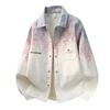 Nová voľná ležérna všestranná košeľa Jar Jeseň Pánska Móda Tie-dye Gradientná Farba Dlhý rukáv