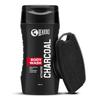 Activated Charcoal Bodywash 200ML & Silicone Scrubber Set of 1 for Men Deep Cleaning