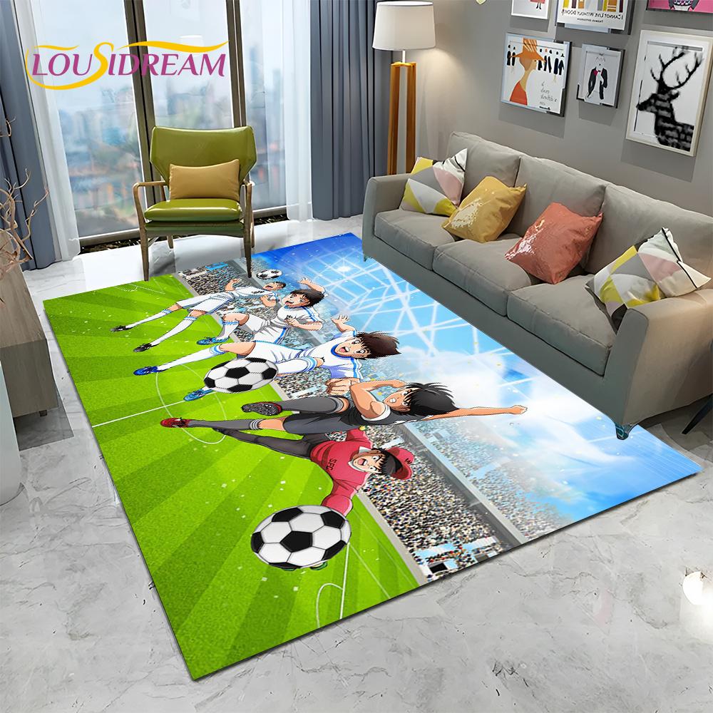Captain Tsubasa Anime Soccer Cartoon Carpet Rug for Home Living Room Bedroom Sofa Doormat Decor,kids Area Rug Non-slip Floor Mat