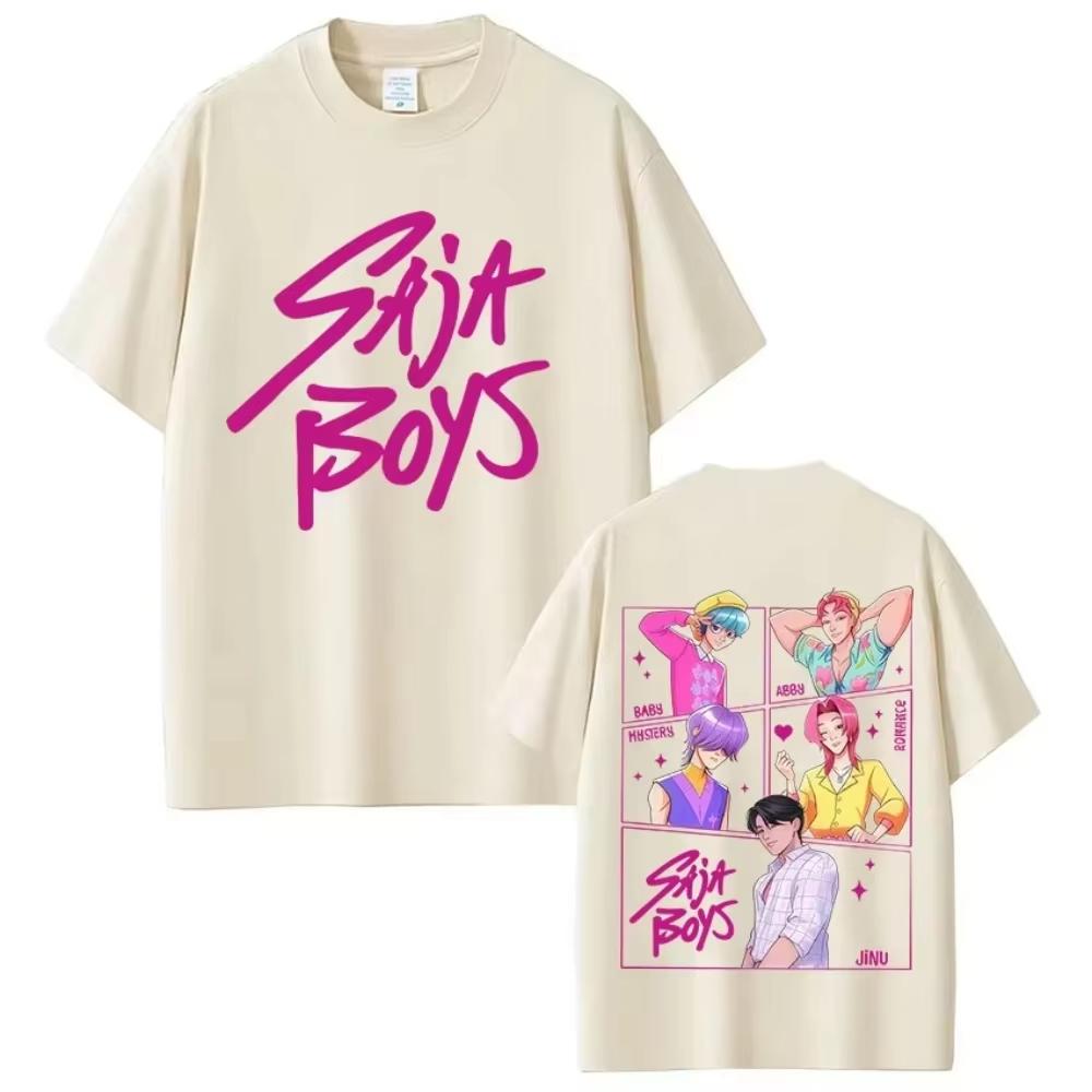 KPop Demon Hunters Movie Saja Boys T Shirts Men Women High Quality Cotton T Shirt Fashion Hip Hop Harajuku Short Sleeve T-shirt