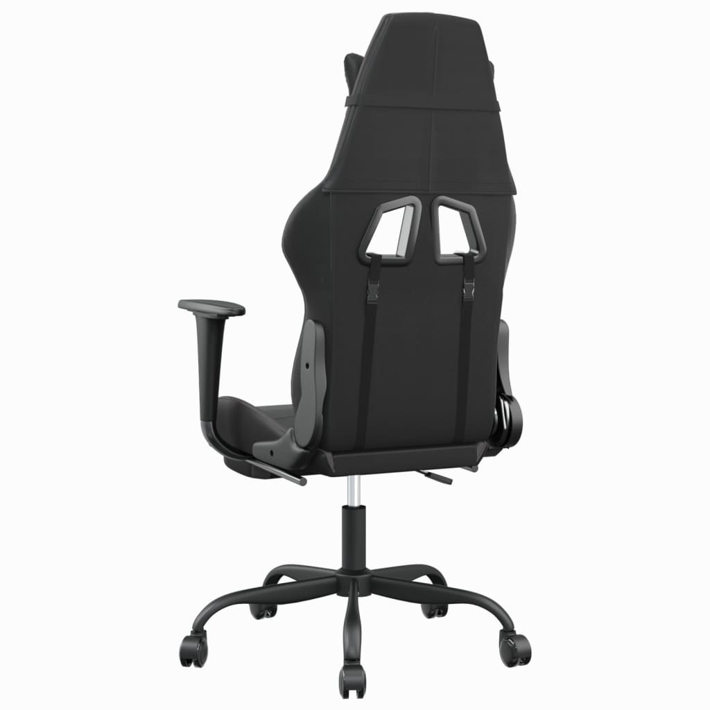 Vidaxl Gaming Armchair with Footrest, Black-Gray, Faux Leather
