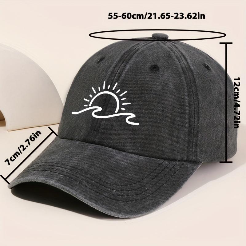 Sunrise White Printed Baseball Cap for Men and Women Fashionable Retro Outdoor Hat Versatile Peaked Cap
