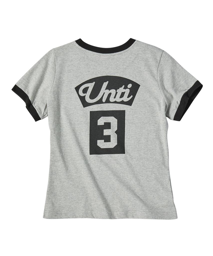 Eontaiteulseoul Untitled Arch Symbol Ringer Crop Short Sleeve Gray