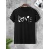 Muziek Heren Casual Trendy Grafische Print Comfortabele Ronde Hals Korte Mouw T-shirts, Zomer Oversized Losse T-shirts Beste