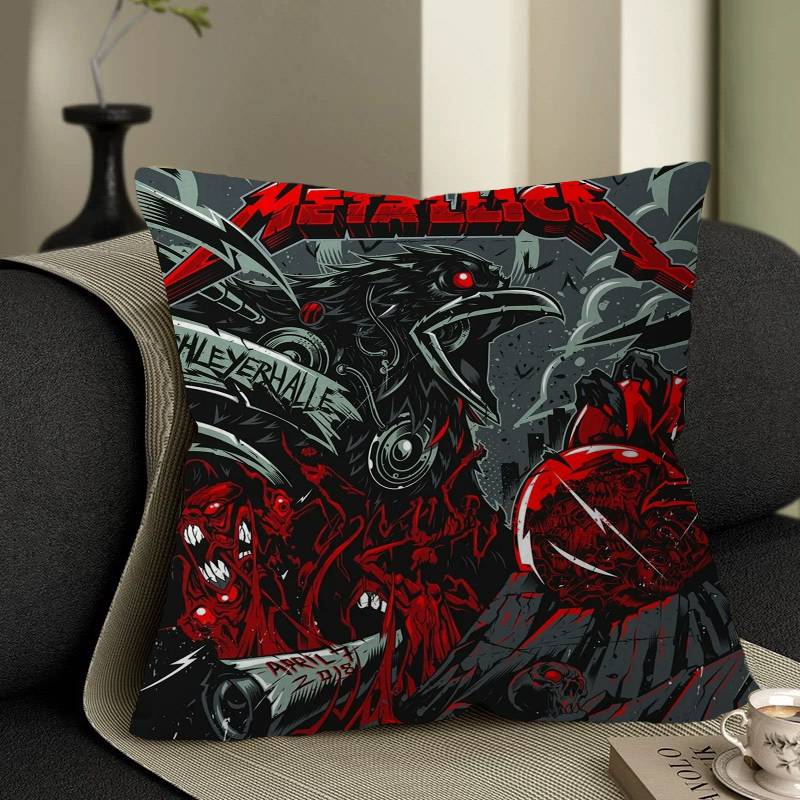 Band M-METALLICA Anime 45*45cm Kuddfodral Örngott Dekor Kuddvar Hem Kuddvar för Soffkudde