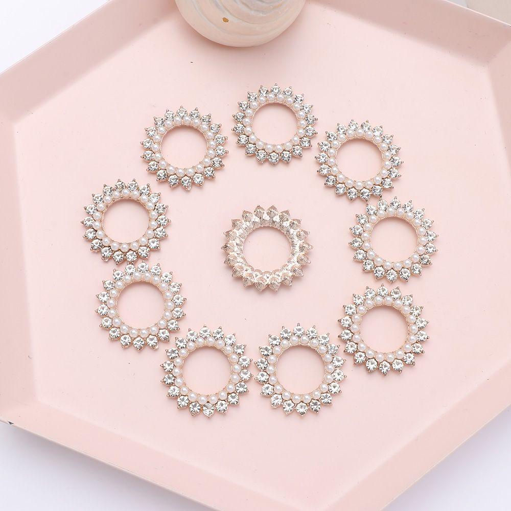 Apparel Sewing Crystal Flower-shaped Pearl Button Headwear Clip Rhinestone Buttons Pearl Hairpins