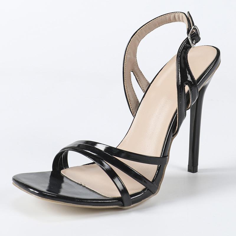 EilyKen New Summer Buckle Strap Square Toe Women Sandals Design Style Narrow Band Thin High Heels Party Gladiator Shoes