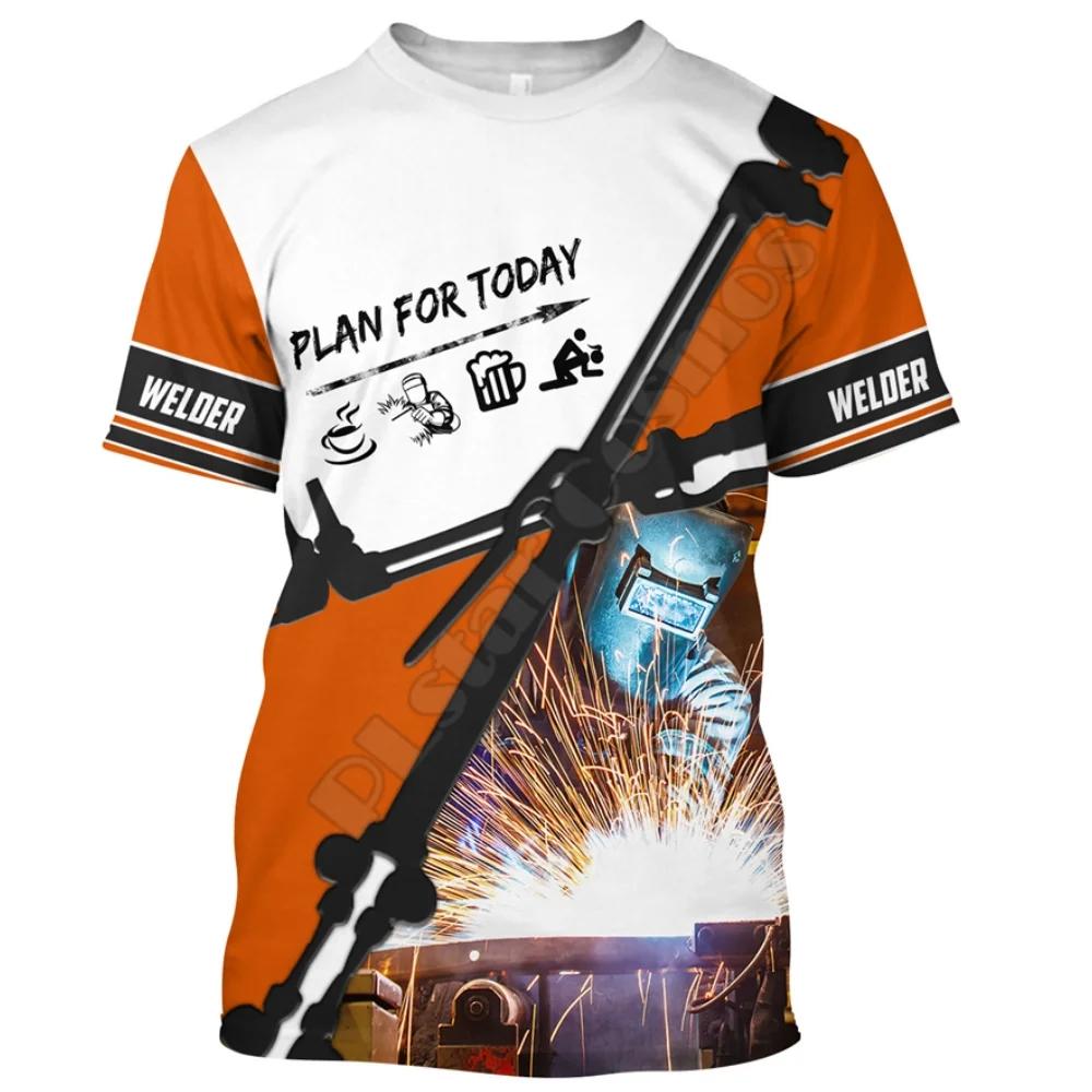 3D Digital Welding Printed Men's T-shirt Popular Plus Size Harajuku Popular Short Sleeved Trendy Personalized O-neck Top