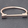 Mode Driekleurige Titanium Stalen Armband Hoefijzer Armband D-Vormige Damesarmband
