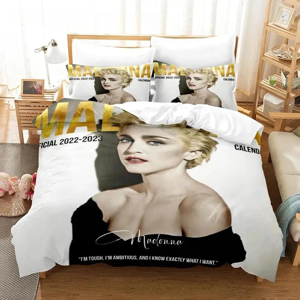 Ensemble de literie Madonna Simple Jumeau Lit Simple Lit Double Lit Queen Size Lit King Size Ensemble de lit pour chambre d'adulte et d'enfant Housse de couette Ensembles Impression 3D