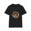 Bird Wreath Watercolor Nature Floral Black Tee Aesthetic Graphic T-Shirt