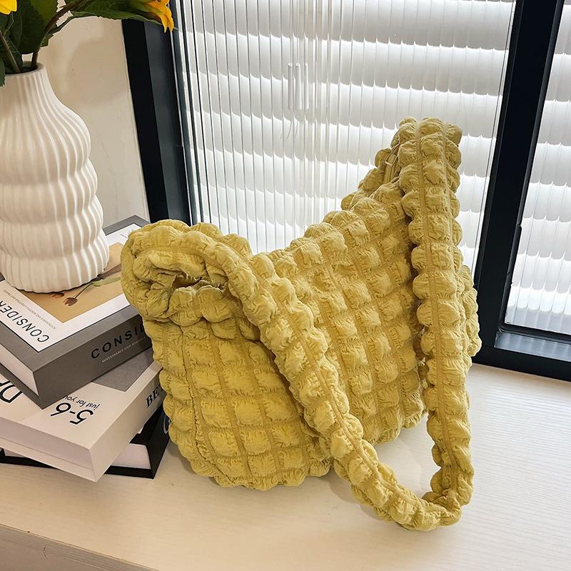 Weiche Große Kapazität Damen Puffy Wolken Schultertasche Lässig Pendeln Gefaltete Quadratische Tasche