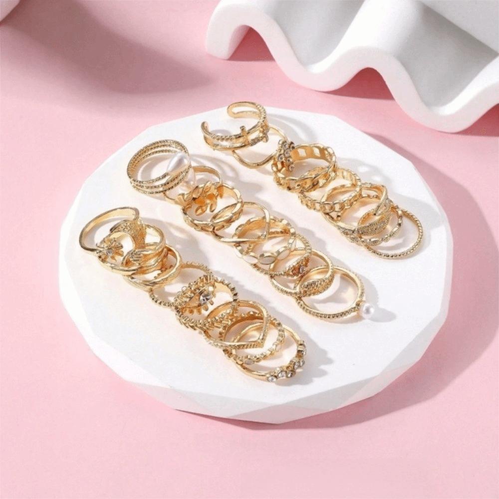 23 Stk./Set Vintage Punk Ring Set Geometrisches Knöchelringe Set Mädchen Party Schmuck Zubehör Geschenke