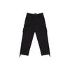 Effen Kleur Losse Rechte Pijp Casual Multi Pocket Cargo Broek Heren Onderkleding Zwart VN0008N6BLK