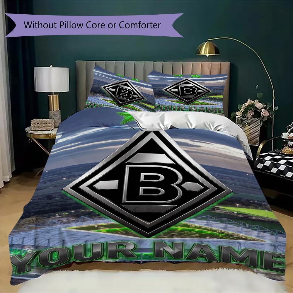 Custom Name Vfl Gladbach Pattern Bedding Uilt Set Uilt Cover Pillowcase Home Decoration Birthday Gift (1*duvet Cover+2*pillowcase Without Core)
