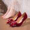 Chinese Niche Wedding High Heels, Red Wedding Shoes, Summer Women's Show Clothes, Bride Shoes 2025 New Models