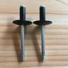 Large Black Aluminum Open-End Rivet with Baked Paint and Various Color Options, Large Flange Head
