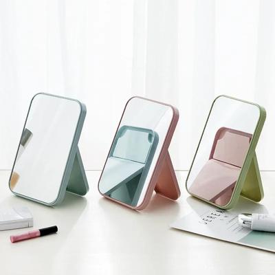 Small Folding Makeup Mirror Portable Makeup Mirror Student Dormitory Desktop Desktop Small Mirror Square Mirrors