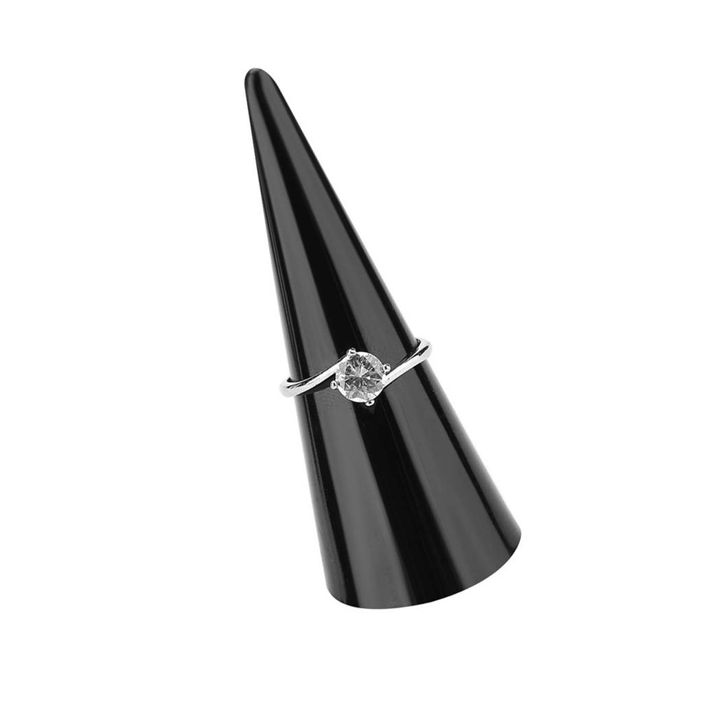 5pcs Single Finger Display Ring Holder Showcase Stand Jewelry Rings Organizer (Black)