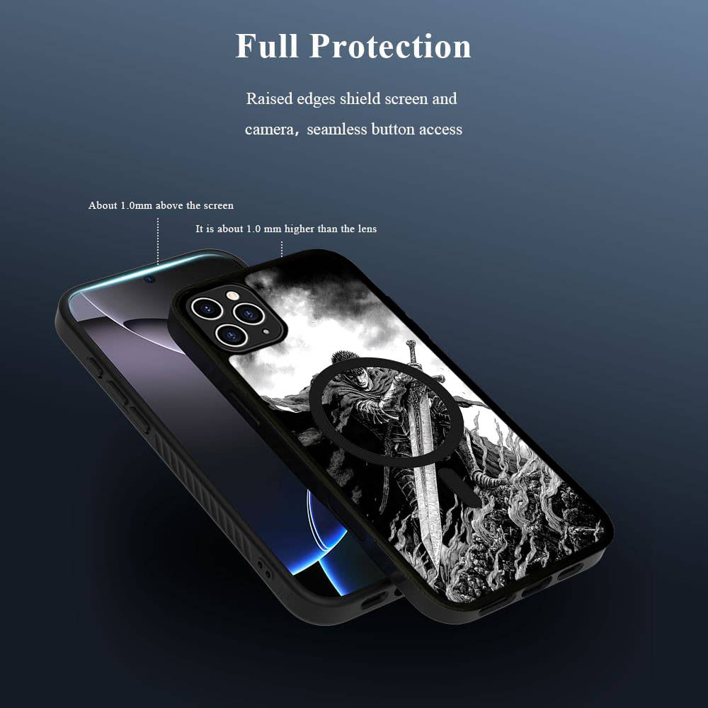 Berserk Guts Heißes Anime-Handyhülle Für iPhone 13 14 15 11 12 16 17 Pro Max Plus Für Magsafe Magnetische Hülle