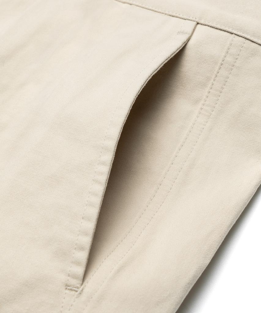 CONNECT KINLOCH Washed Cotton Loose Fit Double-Pleat Pants [Beige]