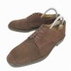 Obiettivo Suede Leather Plain-Toe 25.5 Brown Dress Shoes Business(USED)