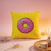 Sweet Donut Cartoon Print Cushion Cover Comfortable Durable Pillow Cover MultiScene for Home Office Car Sofa