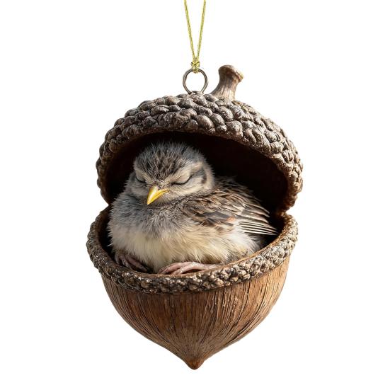 Forest Animal Acorn Ornaments Acrylic Cute Christmas Trees Hanging Decorations Rustic Home