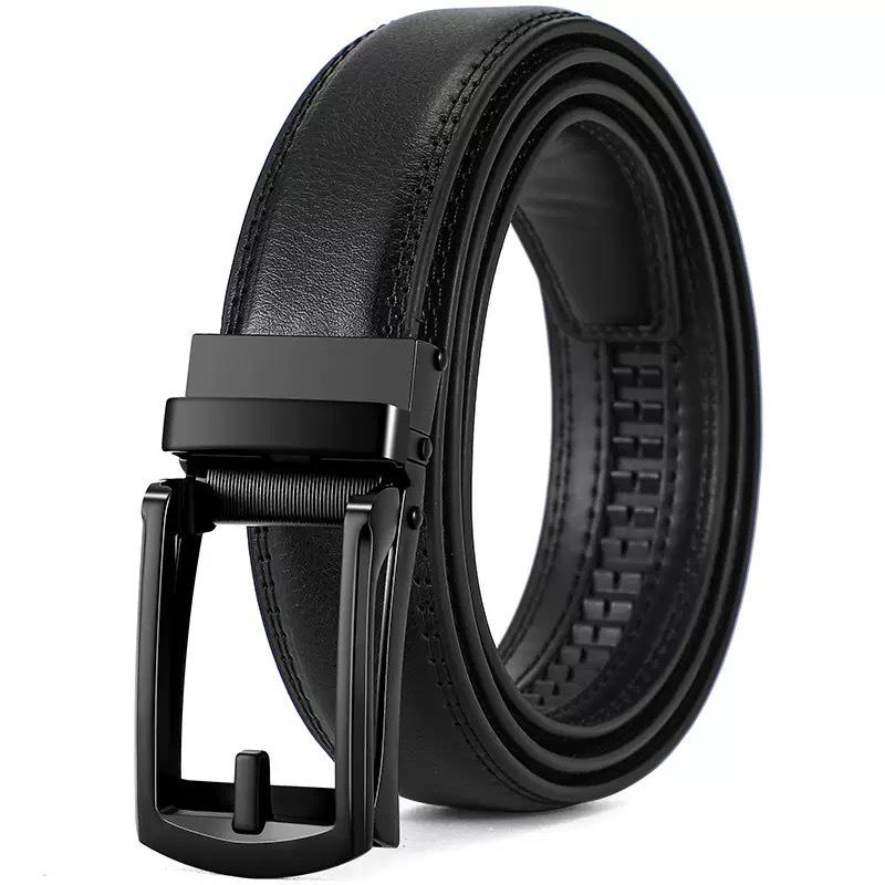 Men's High-End Faux Leather Belt with Automatic Buckle, 3.2cm Wide - Fashionable Business Style