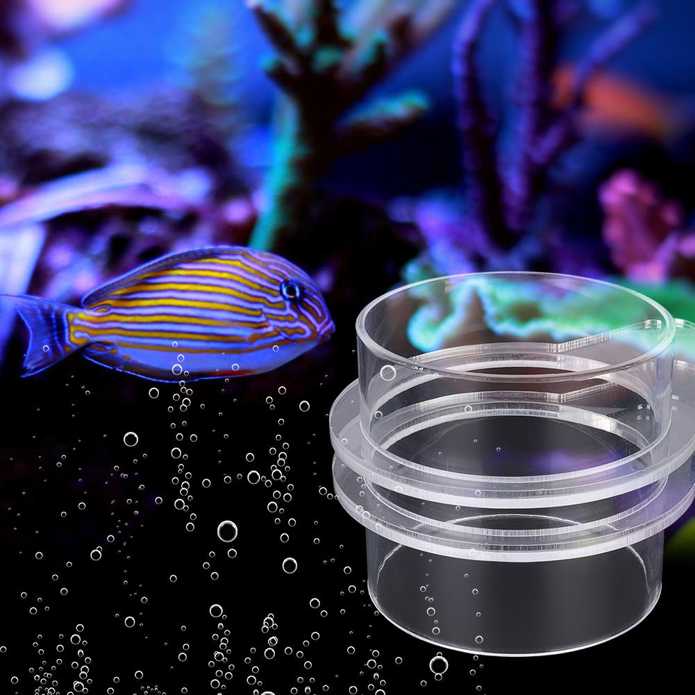Transparent Acrylic Durable Adjustable Aquarium Fish Feeder Fish Tank Tiepiece Feeding Circle Ring