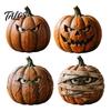 Rustikale Wohnkultur-Dekorationsartikel Halloween Holzkürbis-Figur, Gruseliges Ornament, Herbst Thanksgiving Tischdekoration Tischmitte für Party