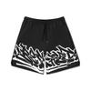 Li Ning Skateboard Series Printed Pattern Elastic Waist Mid Rise Straight Loose Casual Shorts Men Shorts Black AKSU221-1
