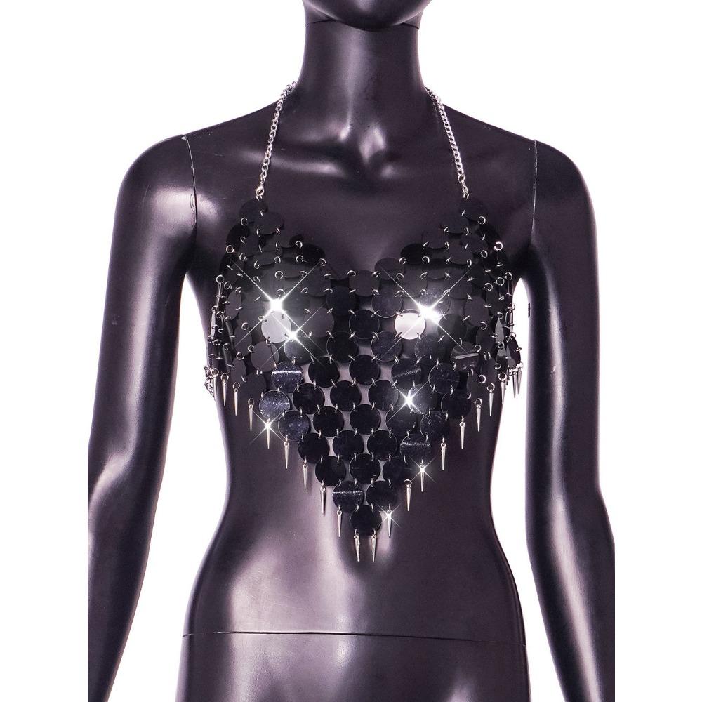 Ropa de Mujer de Venta Caliente Top de Tirantes Sexy con Cuentas y Lentejuelas