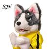 Safe Chewing Toys for Puppies Boxing Husky Hand Puppet, Animal Fighting Glove Toy with Sound Sounding Plush Pets Effects, Puppets Kung Fu