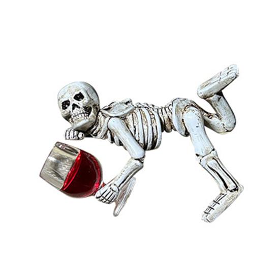 Funny Drinking Skeleton Statue Flower Pot Hugger Resin Skeleton Figurine Planter Pot Decoration for Garden Balcony Patio Lawn Fish Tank Decor
