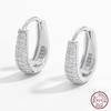 925 Sterling Silver Zircon Hoop Earrings For Women Minimalist Gorgeous Fashionable Fine Jewelry For Party Wedding Daily Gifts