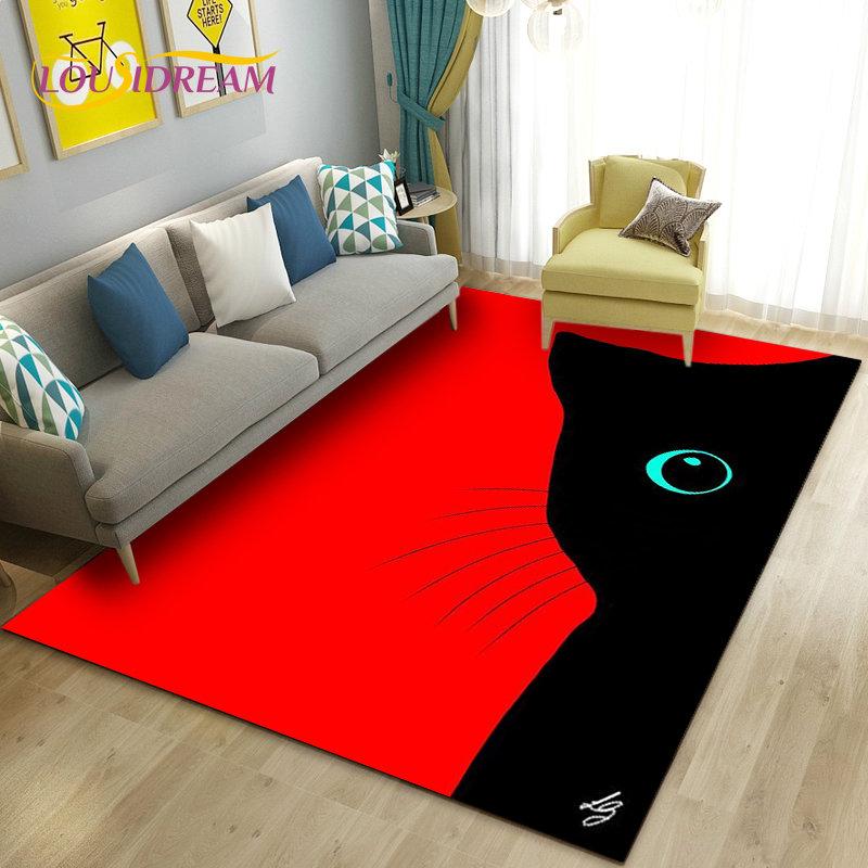 3D Cartoon Schattige Kat Vloerkleed, Tapijt voor Woonkamer Slaapkamer Bank Deurmat Keuken Decoratie, Kinder Speelmat Antislip