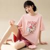 Neuer Sommerpyjama für Damen, kurzärmelige Shorts, Cartoon-Hauskleidung, reine Baumwolle, süß und niedlich